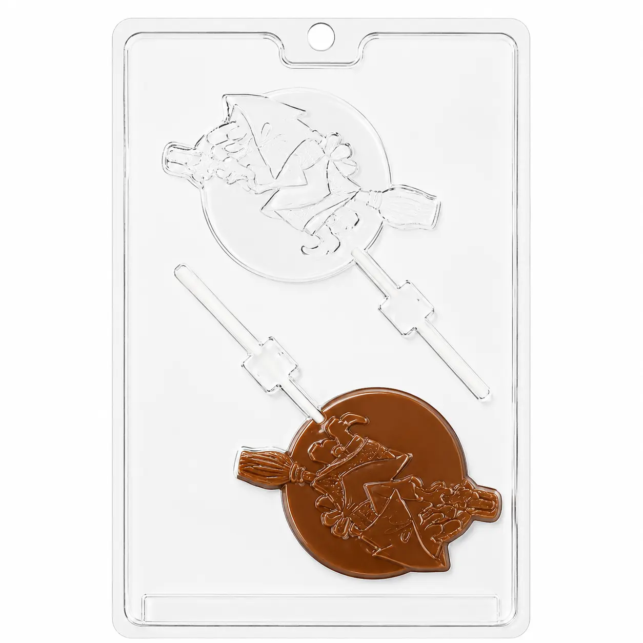 Halloween Witch Lollipop Chocolate Mold – Flying Witch Candy Pop Mold for Chocolate & Candy Melts