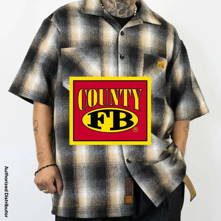 FB County Men's Heavyweight Wool Checker Short Sleeve Shirts 2 Pockets Button Down Shirts Casual Cascade Checker Shirts Hip Hop Party Colorful Casual