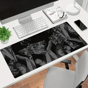 Gaming Mouse Pad & Desk Mat: HD White, Black And White, Artistic Hand-Painted Design, Ultra-Smooth Surface, Non-Slip Rubber Bottom - Ideal for Office, Home, Computer Gear
