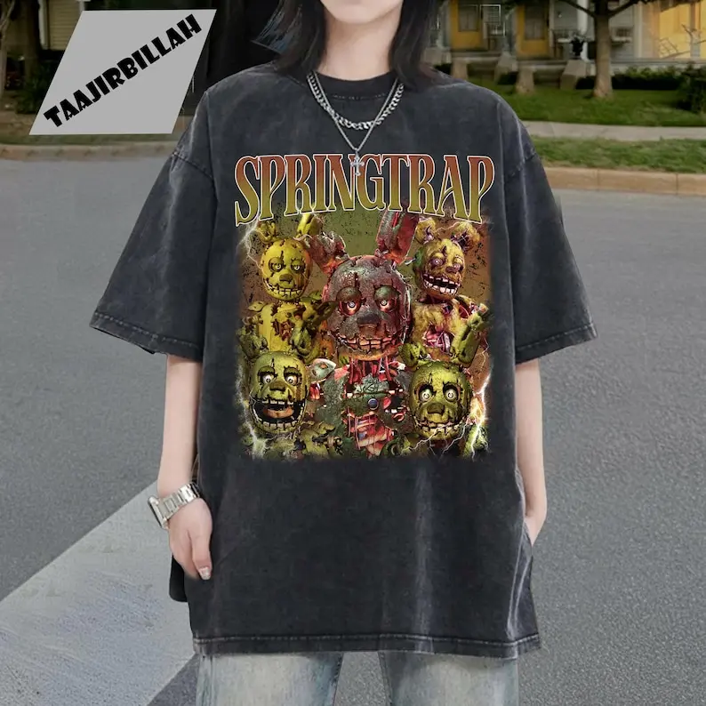 Limited Springtrap Five Nights At Freddy's Vintage T-Shirt, Gift For Woman and Man Unisex T-Shirt, Springtrap FNAF Graphic Tee