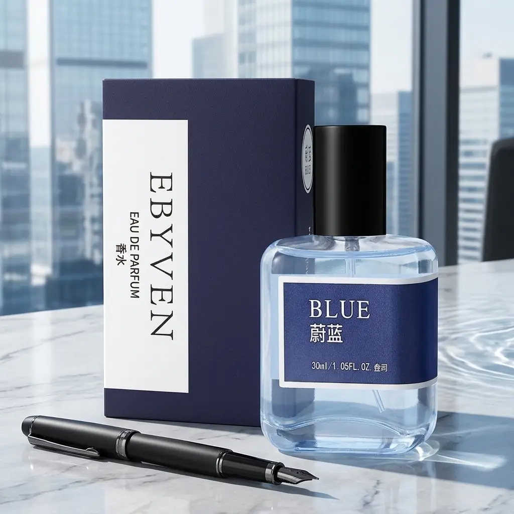 Ebyven 30ml Alcohol-Based Blue Eau de Toilette for Men - Mint, Ginger & Orange Mimosa Fresh Aquatic Fragrance, Long-Lasting Crisp Scent, Urban Professional Cologne Gift