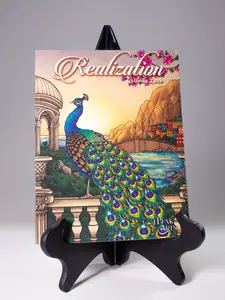 ePeak Arts 'Realization' Meditation Coloring Book PEACOCK Edition Bilingual English & Spanish by Professional Artists for Stress Relief and Inner Exploration