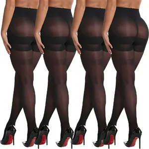 4 Packs Women’s 40 Denier Fun Colored Tights | Nude Tights with Reinforced Toe