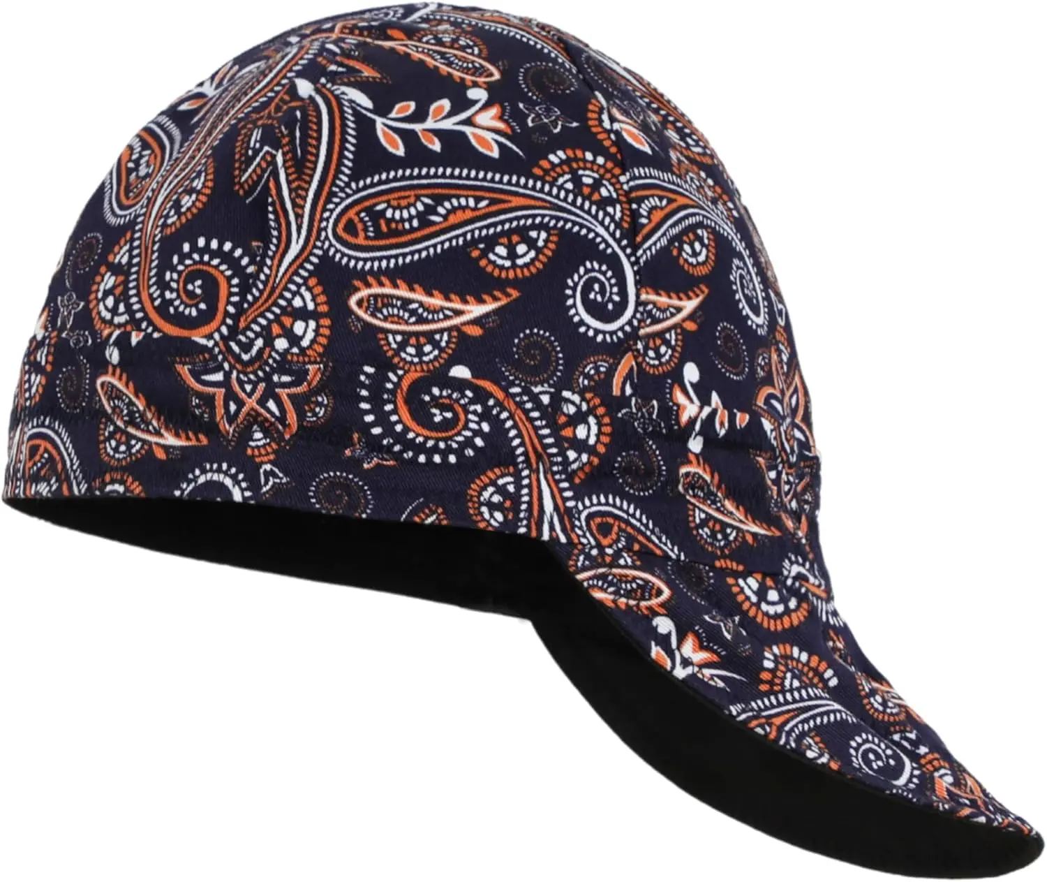 Reversible FR Paisley Printed CAT2 Welder's Cap - 6-Panel, 6.5oz Resistant Cotton, 2-Sided, Arc & Heat Protection, NFPA2112 Certified