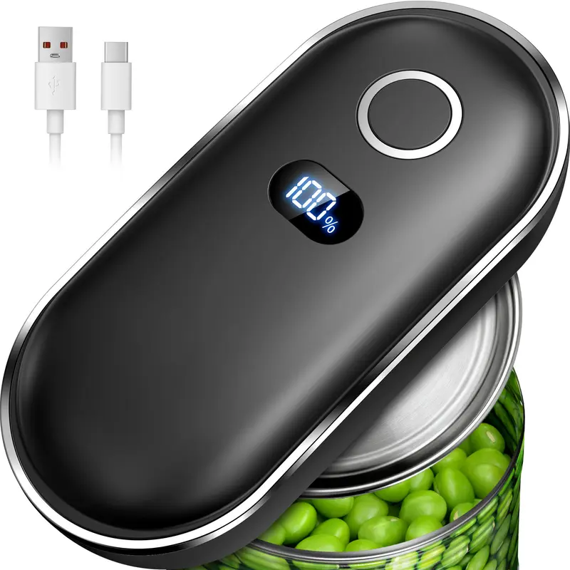[2026 New Arrivals]Phueut Rechargeable Electric Can Opener—1-Touch Operation for Seniors with Weak Hands, Smooth-Edge Side-Cut, Hands-Free Ergonomic Design, Works on All Can Sizes, Ideal Kitchen Appliance Gift,techvibes
