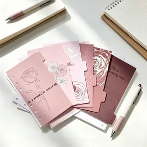 Office Divider Pages, A6 Colorful 6-Hole Binder Index Separators, 6 Sheets Thickened Copperplate Paper, Durable Reusable, Multi-Color