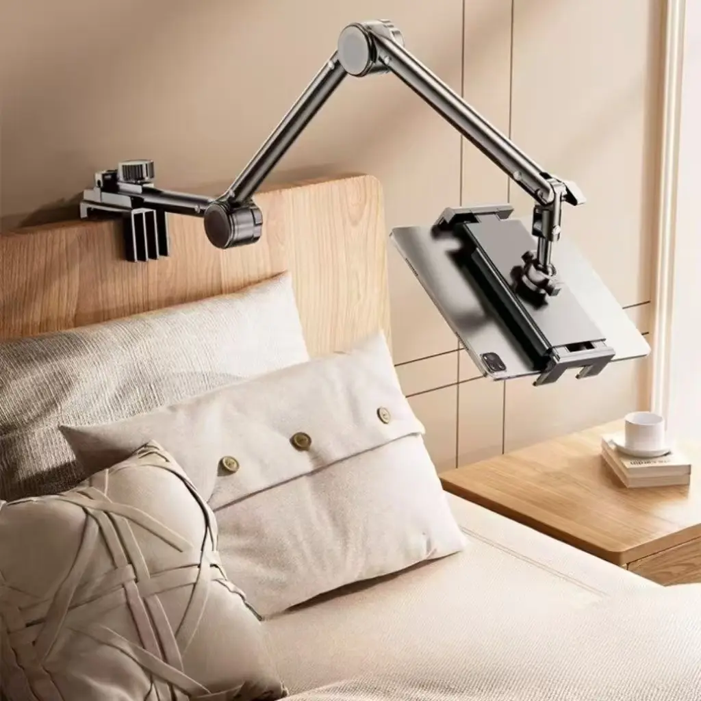 New Phone Stand for Bedside Desk, Lazy Person Holder, Phone Tablet Holder, Adjustable Phone Holder, Three-Section Arm, Foldable, Universal for iPhone iPad, Adjustable Cellphone Holder, No Ca Prop 65 Warning