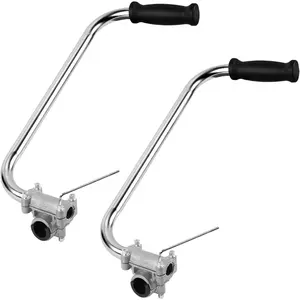 2PCS Weed Eater Handle - String Trimmer Handle, Ergonomic Trimmer Grip, Weedeater Handle with Bracket Clamp, Weed Wacker Attachment Aluminum Lawn Trimmer Grip for Lawn Care, Landscaping, Yard Trimming fork rake garden hoe hoe  and  rake