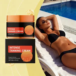 Intense Tanning Cream, Tanning Body Cream, Moisturizing and Hydrating, Quickly Absorbed Without Greasiness, Achieving Natural Bronze Skin Without Stripes or Spots, Accelerating Tanning, Essential for Beach Wear
