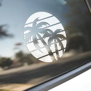 Sunset Palms Decal | Palm Trees Vinyl Decal