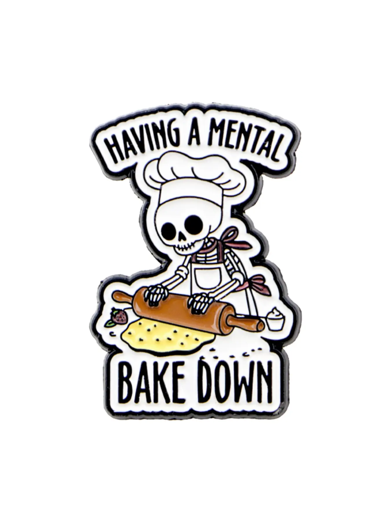 Having a mental bake down  Skull Chef Alloy Brooch Pin, Lapel Brooch, Charms, Vintage Badge, Punk Fashion Accessory for Bags Clothes Hats, Halloween Party Gift, All Seasons Wear