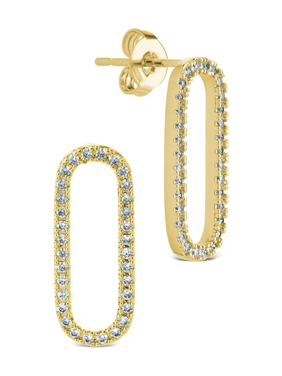 Esperanza Pavé Oval Drop Earrings