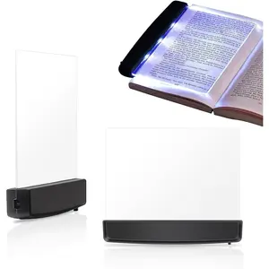 Flat Booklights for Reading in Bed at Night Acrylic Rechargeable Bookmark Light LED Book Lamp with Brightness Adjustment Student Eye Caring for Night Reading