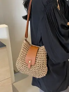 Fashionable Handwoven Boho Straw Bag, Casual Shoulder Crossbody Bag, Perfect for Daily Commute, Vacation, Mother's Day Gift