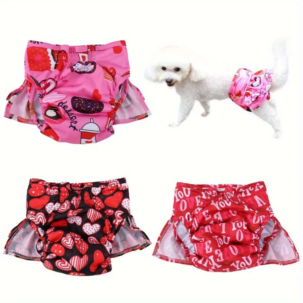 Washable Dog Diapers Female (3 Pack), Highly Absorbent Dog Diapers for Female Dogs in Heat, Period, Incontinence, or Excitable Urination