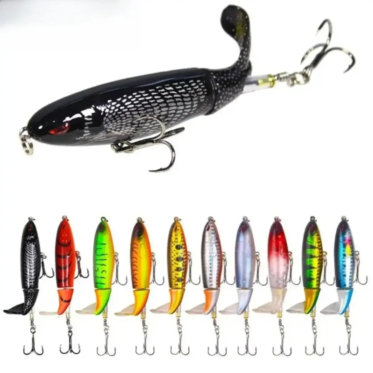 10PCS Lifelike Topwater Fishing Lure Set, Floating Artificial Hard Baits with Sharp Treble Hooks, Durable Lightweight Angling Tackle for Bass, Pike in Freshwater & Saltwater, Lifelike Look