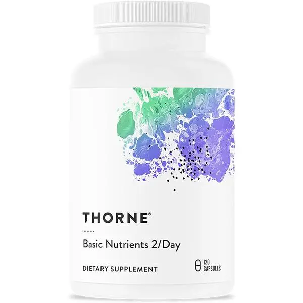 THORNE - Basic Nutrients 2/Day - Comprehensive Daily Multi-Vitamin with Optimal Bioavailability - Vitamin & Mineral Formula - Third-Party Certified - Gluten, Dairy & Soy-Free - 120 Capsules