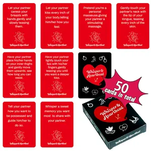 New 50- Card Game Whisper & Heartbeat, Party and Multiplayer Board Game, Easy to Play and Interactive, Perfect for Gatherings, Family Fun Game