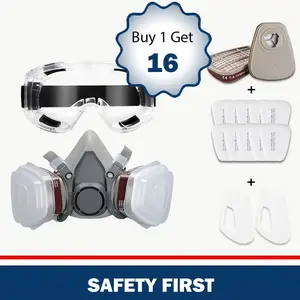 Professional Respirator Mask for Paint Dust,Dustproofand Gas-Proof Professional Chemical Spray Paint Workplace SafetyTool, Reusable Dustproof Safety Mask for Paint, Woodworking,Construction, Polishing, Chemicals and DIY