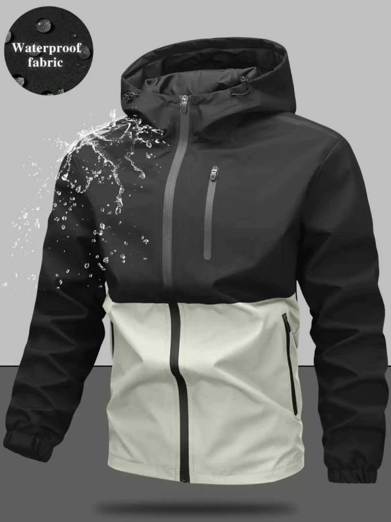 Outdoor Hooded Couple's Mountain Climbing Jacket, Windproof Waterproof Breathable Thick Fabric, Casual Style Fall Winter Hiking Gear