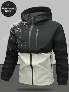 Outdoor Hooded Couple's Mountain Climbing Jacket, Windproof Waterproof Breathable Thick Fabric, Casual Style Fall Winter Hiking Gear