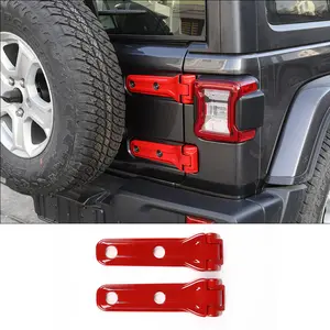 ABS Material Carbon Fiber Look Tailgate Hinge Cover Trim, Car Accessory for 2018-2023 Jeep Wrangler JL, Red Orange Exterior Custom Vehicle Accessory