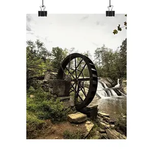 Vertical Poster - Rustic Water Mill Design