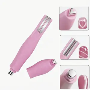 3-in-1 Cat Eye Magnetic Nail Art Tool Set, Multi-Functional Heart & Moon Pattern Magnet Design, Durable Plastic Manicure Kit for Metallic Cat Eye Gel Polish, Ideal DIY Nail Tool for Salon-Style Effects