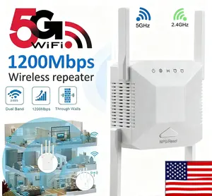 WiFi Extender 1200Mbps Dual Band Booster – Covers 10,000 sq. ft, 3-in-1 Repeater/AP/Router, Ideal for Home & Office