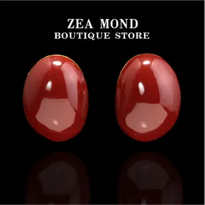 Copper alloy resin fashion retro style women's enamel versatile earrings FC-ZH-29
