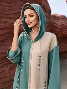 Women's & Hooded Casual Dress, Turkish Style, Comfortable Fit, Perfect for Daily Wear, Stylish Ladies' Clothing, Muslim Women Gowns, Hooded Arabian Dress