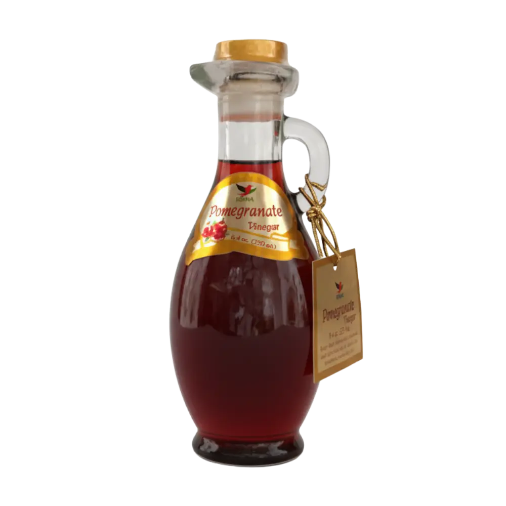 HOMA Pomegranate Vinegar 250ml 8.4 oz Pure Concentrate No Additives All Natural Gourmet for Salads Marinades Drinks Cooking Premium Glass Cruet Bottle