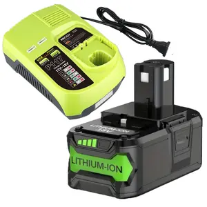 8.0Ah Replacement for Ryobi 18V Battery with P117 Charger Lithium Compatible with Ryobi 18 Volt ONE+ Plus P102 P103 P104 P105 P107 P108 P109 Cordless Tools