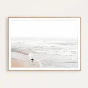 Coastal Printable Surf Print Minimalist Boho Decor Minimalist Wall Art Beach Photography Surfer Poster Neutral Beach Print Ocean Wall Art Artistic Cotton Artwork Matte Ornaments Decoration Room wall decor posters