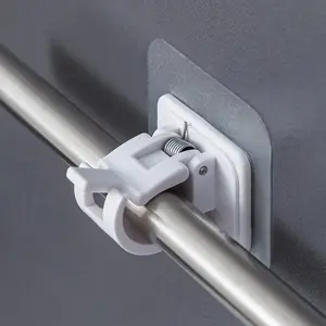 No Drilling Required: Universal Curtain Rod Holders Hook Clamp Fixer for Easy Installation