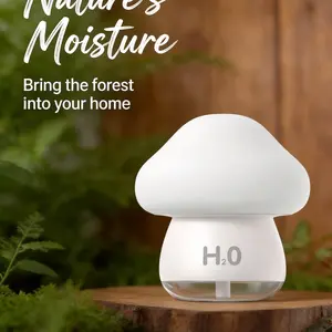 Cloud Mushroom Silent Mist Home Desktop Humidifier, Two-In-One Ambiance Night Light, USB Portable H2o Hydrating Humidifier, Quiet Operation