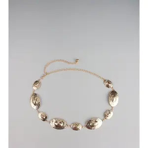 Bold Shine Etched Concho Chain Belt