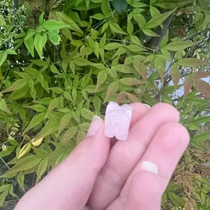 flying pig rose quartz mini crystal carving