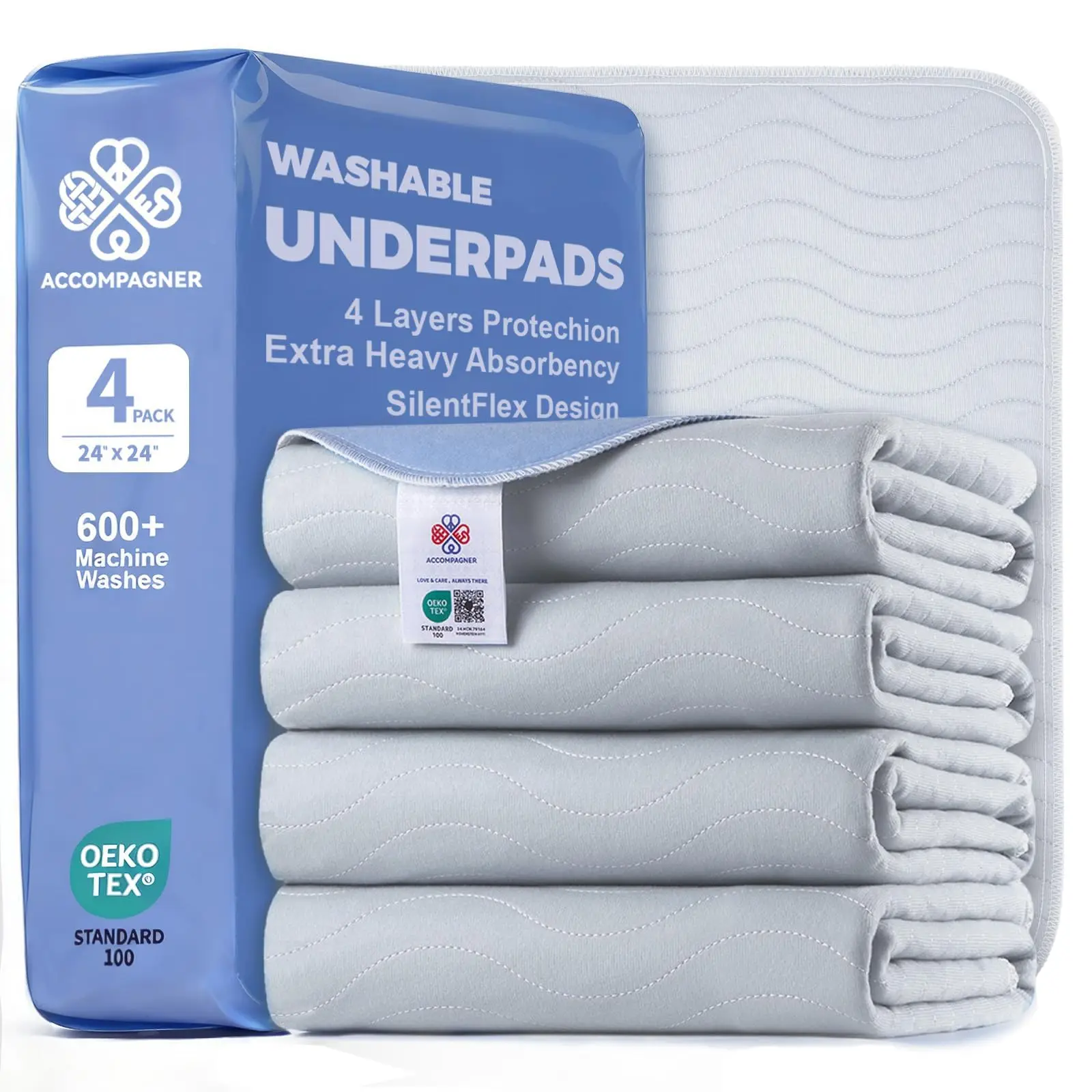 Waterproof Reusable Underpad for Adults & Pets | Leak-Proof Silent Bed Mat | Incontinence & Postpartum Care | Machine Washable 600+ Times