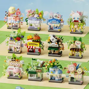 Mini City Street Scene Building Blocks Set, Micro Diamond Particles DIY 3D Puzzle Toy, Home Decor, Birthday Party Gift, Desktop Decoration, Building Sets