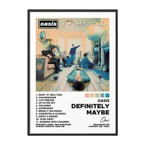 Definitely Maybe by Oasis Album Poster No Frame / Album Cover Poster / Music Gift / Music Wall Decor / Album Art / Decor Home