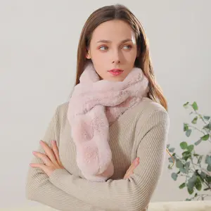 Luxurira Faux Fur Winter Scarf Simple  Accessory for Women Cold Wash Friendly Faux Fur Material 160cm x 8cm