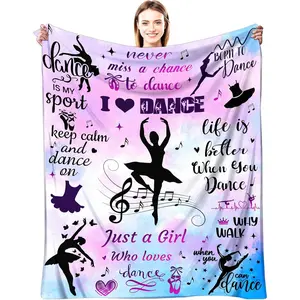 Dance Blanket Dance Gifts for Girls Ultra Soft Flannel Dancers Throw Blanket Merch Dancer Gifts for Dance Team Dancing Lovers Stuff 50"x40"