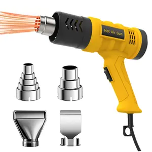 2000W Heat Gun Compact Design Heavy Duty Hot Air Gun Variable Temperature Control for 2-Temp Settings 140℉-1202℉（60℃- 650℃）Portable Power Tool with 4 Nozzles for 3D Printing, Crafts, Vinyl Wrap, Shrink Tubing