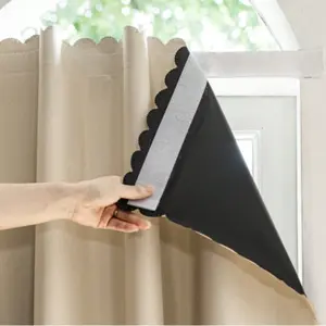 Self-Adhesive 100% Blackout, Easy Install Magic Tape Design, Bedroom Sunshade, Blackout Window Cover, All Seasons Use, Modern Style Drapes
