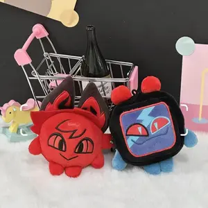 Cartoon Anime VOX Radio Demon Alastor Cosplay Keychain Kawaii Plush Doll Pendant Keyring Key Chain Bag Accessories Ornament Prop