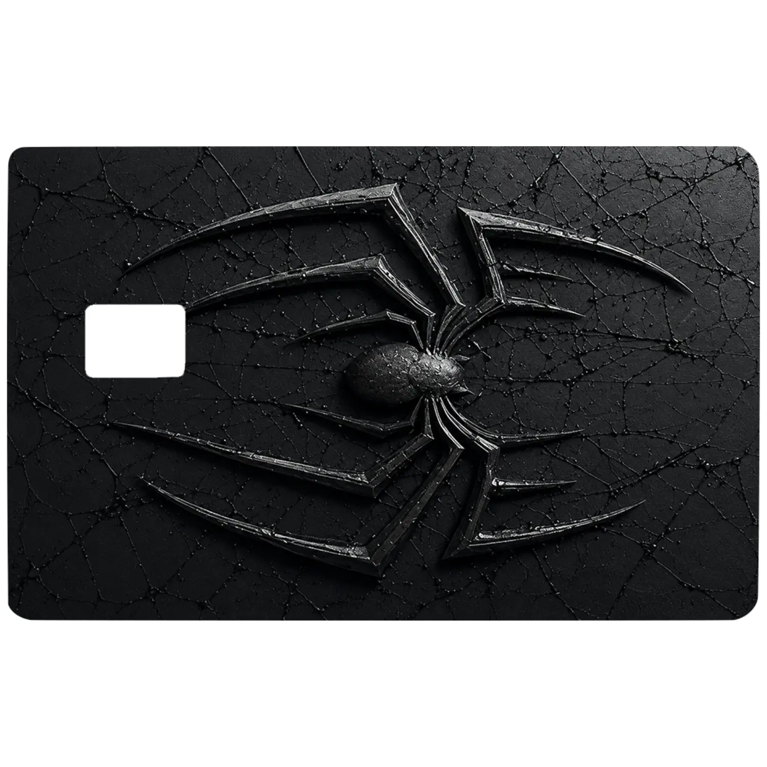 Black Spider Emblem Credit Card Skin, Dark Gothic Web Card Decal, Edgy Wallet Sticker Gift