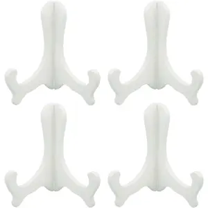 PrimPick 6 inch Plastic Easels Plate Holder Stand Display Stands Picture Frame Stand Holder Display Riser-Set of 4