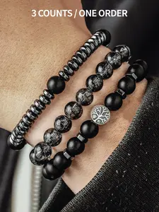 Handmade Beaded Bracelet Set, Fashion Vintage Jewelry Collection, Unisex Daily Wear Accessories, Perfect Gift for Family & Friends