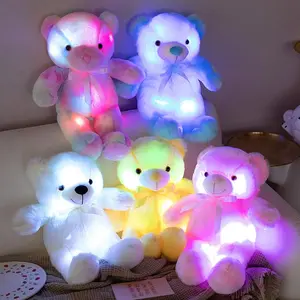 Glowing Bear Plush Toy, 1pc Soft Bear Stuffed Doll with LED Light, Cute Animals Design Doll for Birthday Gift, Home Decoration, Sensory Toys for Kids, Kids Toys, Fidget Toys for Boys Fidgets Toys for Girls, Baby Toys, Plushies, Cuddly Teddy Bear